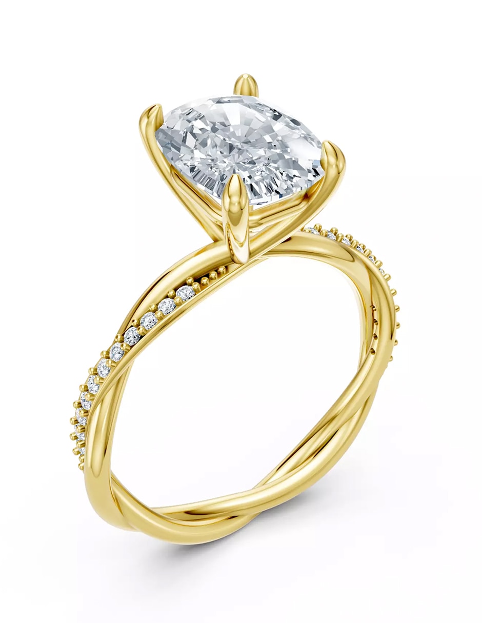 Anillo de compromiso de oro 9 k Amore Mio zirconia cúbica