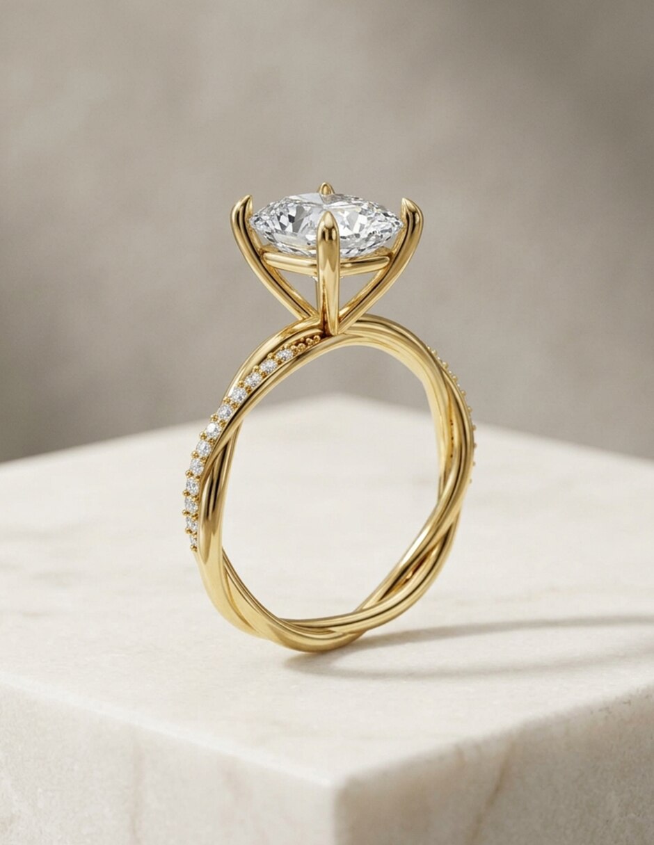 Anillo de compromiso de oro 9 k Amore Mio zirconia cúbica