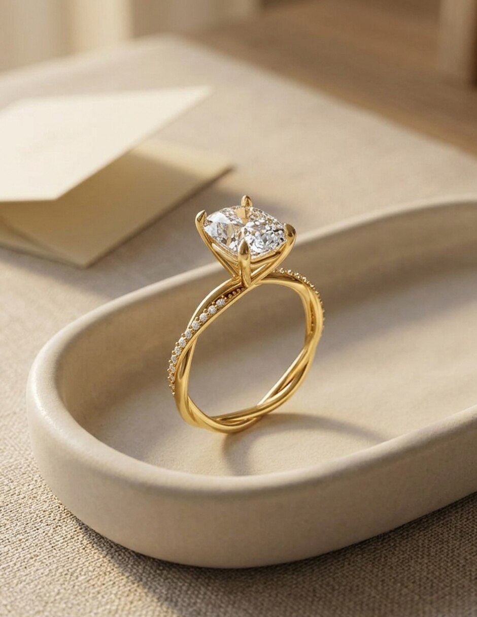 Anillo de compromiso de oro 18 k Amore Mio zirconia cúbica