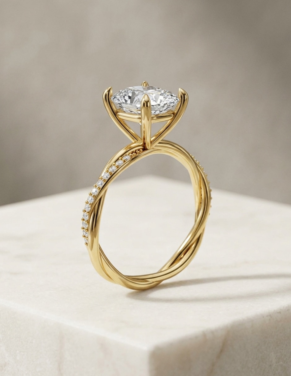 Anillo de compromiso de oro 18 k Amore Mio zirconia cúbica