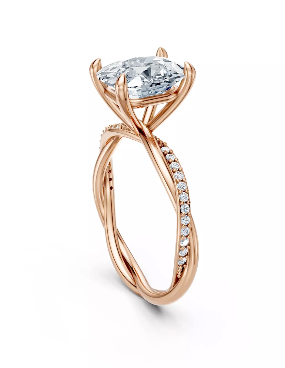 Anillo de compromiso de Oro 18 k zirconia cúbica 3