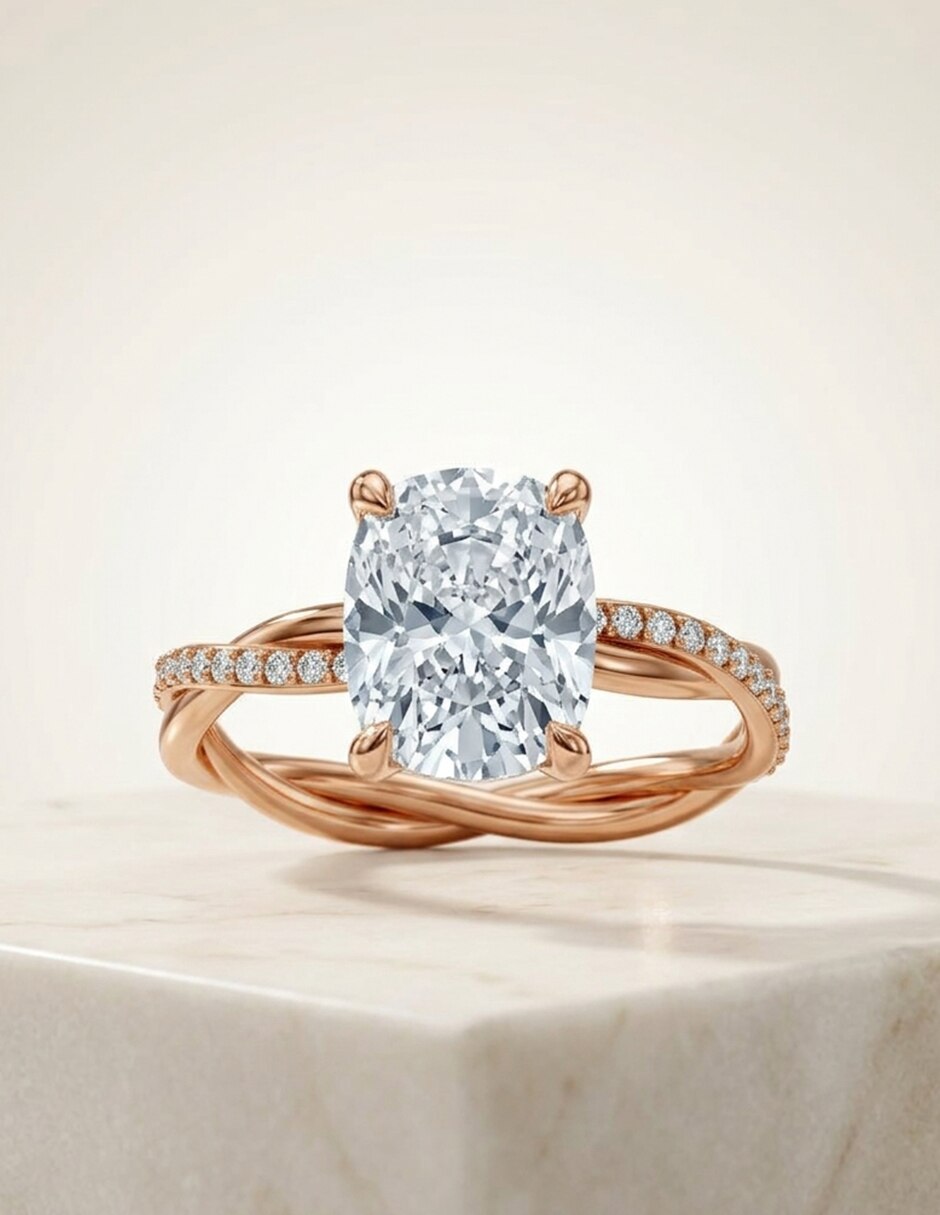 Anillo de compromiso de Oro 18 k zirconia cúbica 7