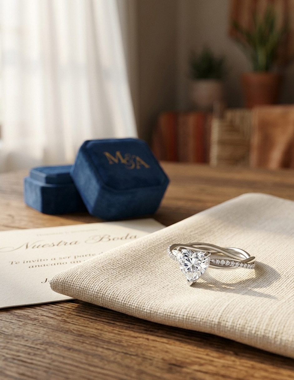 Anillo de compromiso de Oro 18 k zirconia cúbica 4