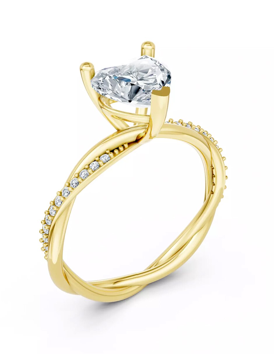Anillo de compromiso de Oro 9 k zirconia cúbica 6