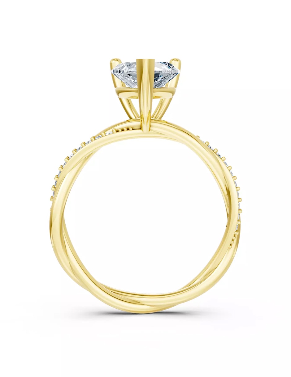 Anillo de compromiso de Oro 14 k zirconia cúbica 2