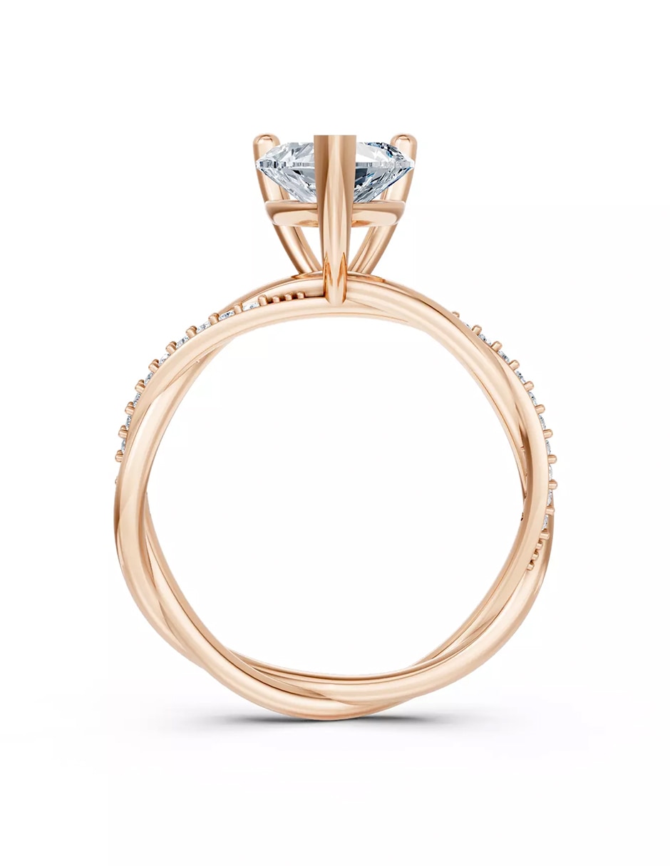 Anillo de compromiso de Oro 14 k zirconia cúbica 2