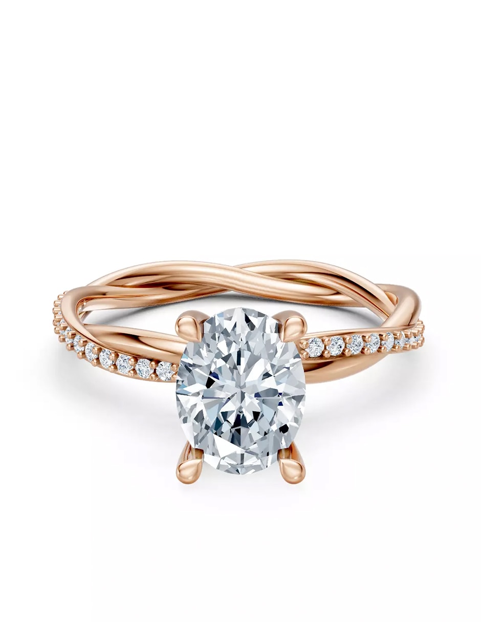 Anillo de compromiso de Oro 14 k zirconia cúbica 1