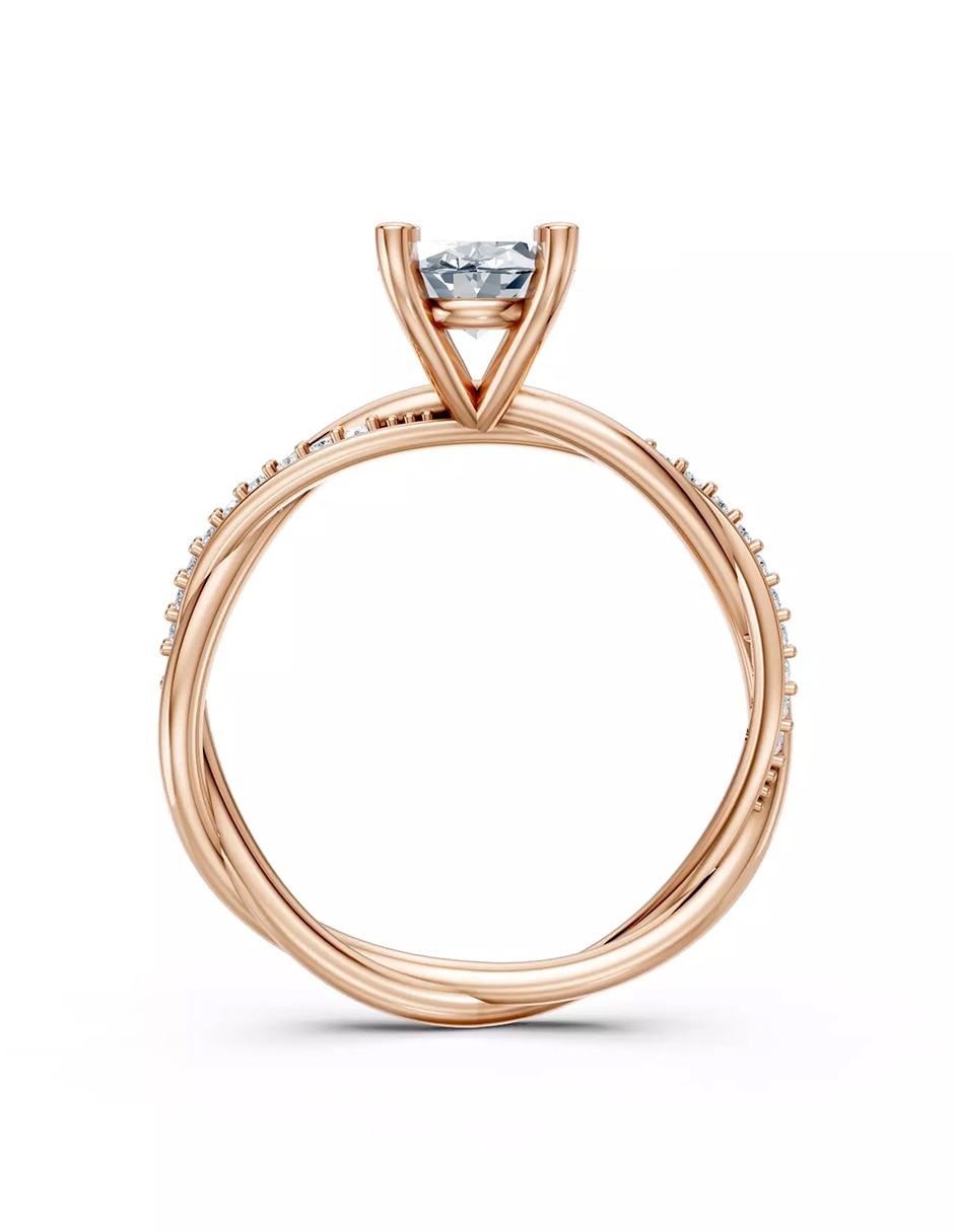 Anillo de compromiso de Oro 14 k zirconia cúbica 2