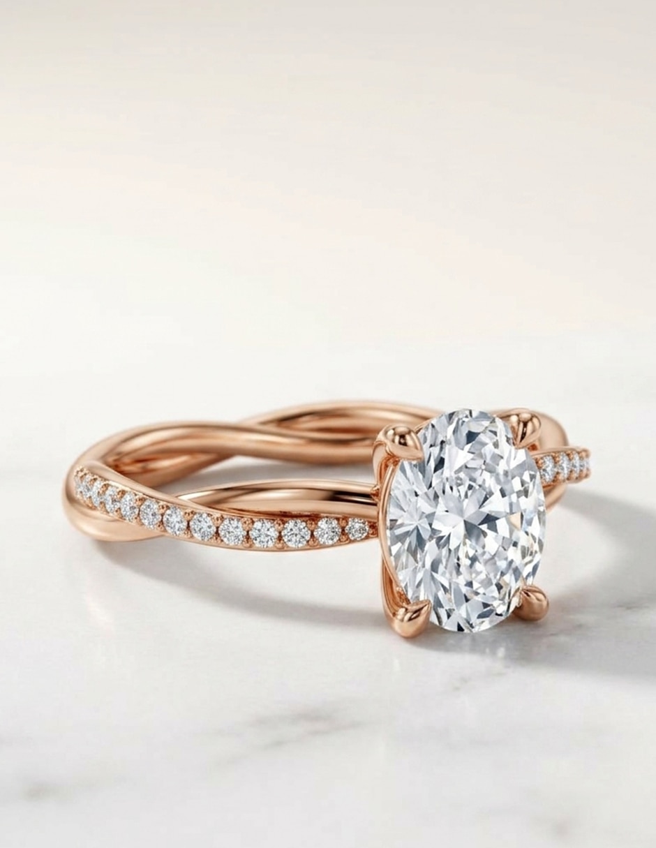Anillo de compromiso de Oro 14 k zirconia cúbica 5