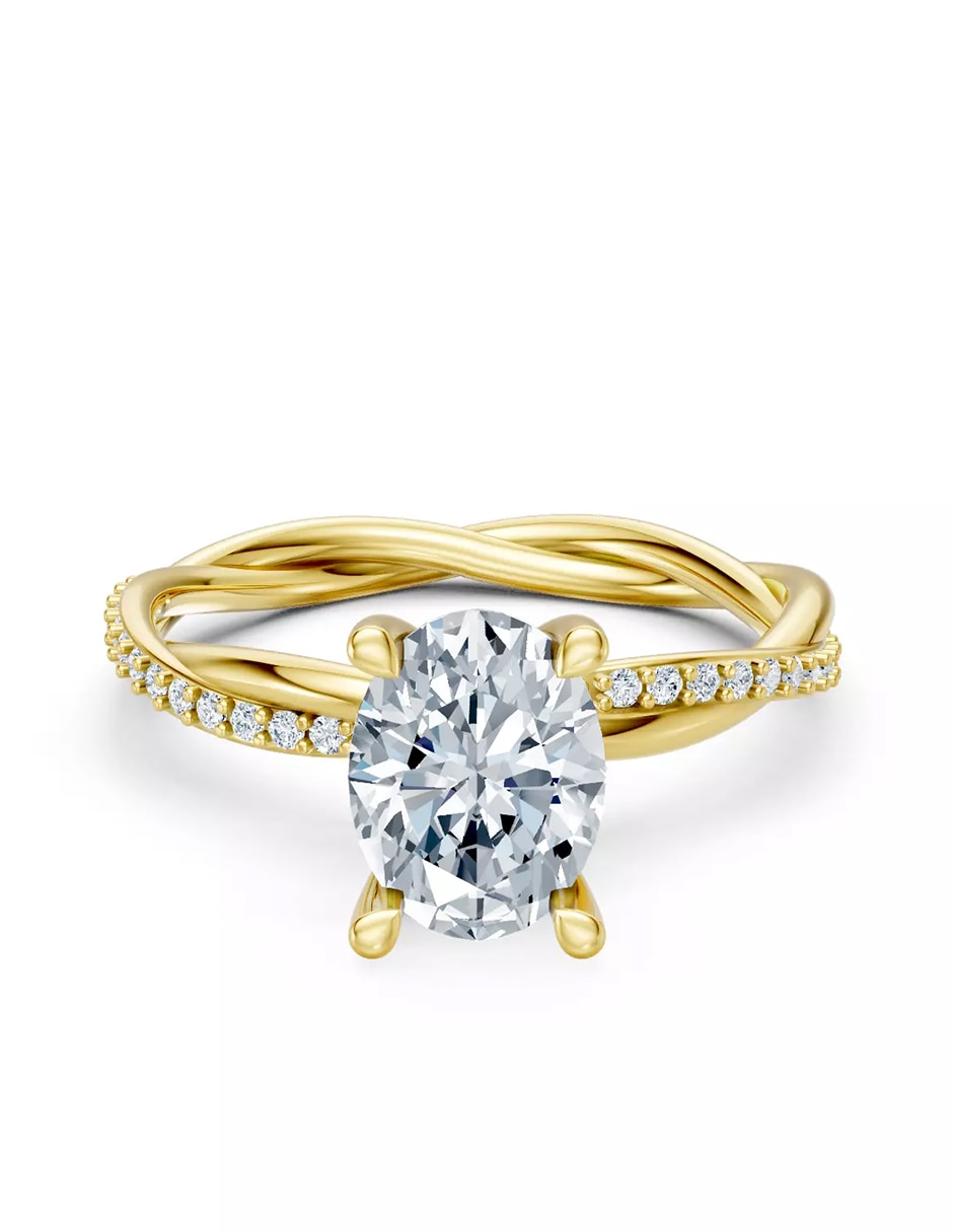 Anillo de compromiso de oro 14 k Amore Mio zirconia cúbica