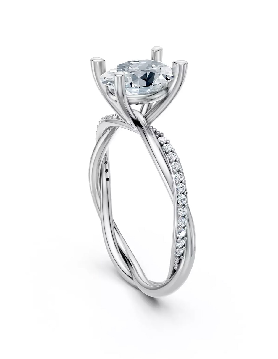 Anillo de compromiso de Oro 9 k zirconia cúbica 3