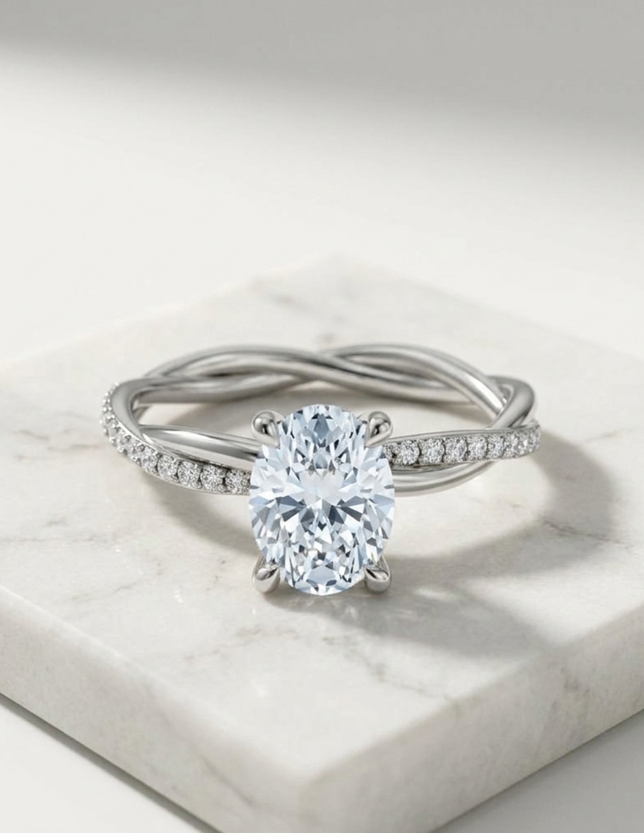 Anillo de compromiso de Oro 9 k zirconia cúbica 4