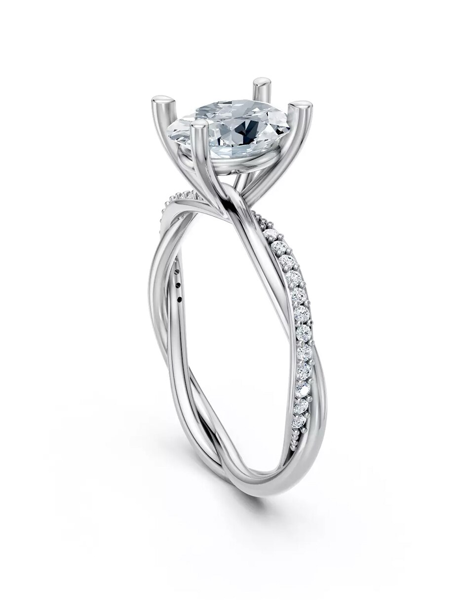 Anillo de compromiso de Oro 18 k zirconia cúbica 3