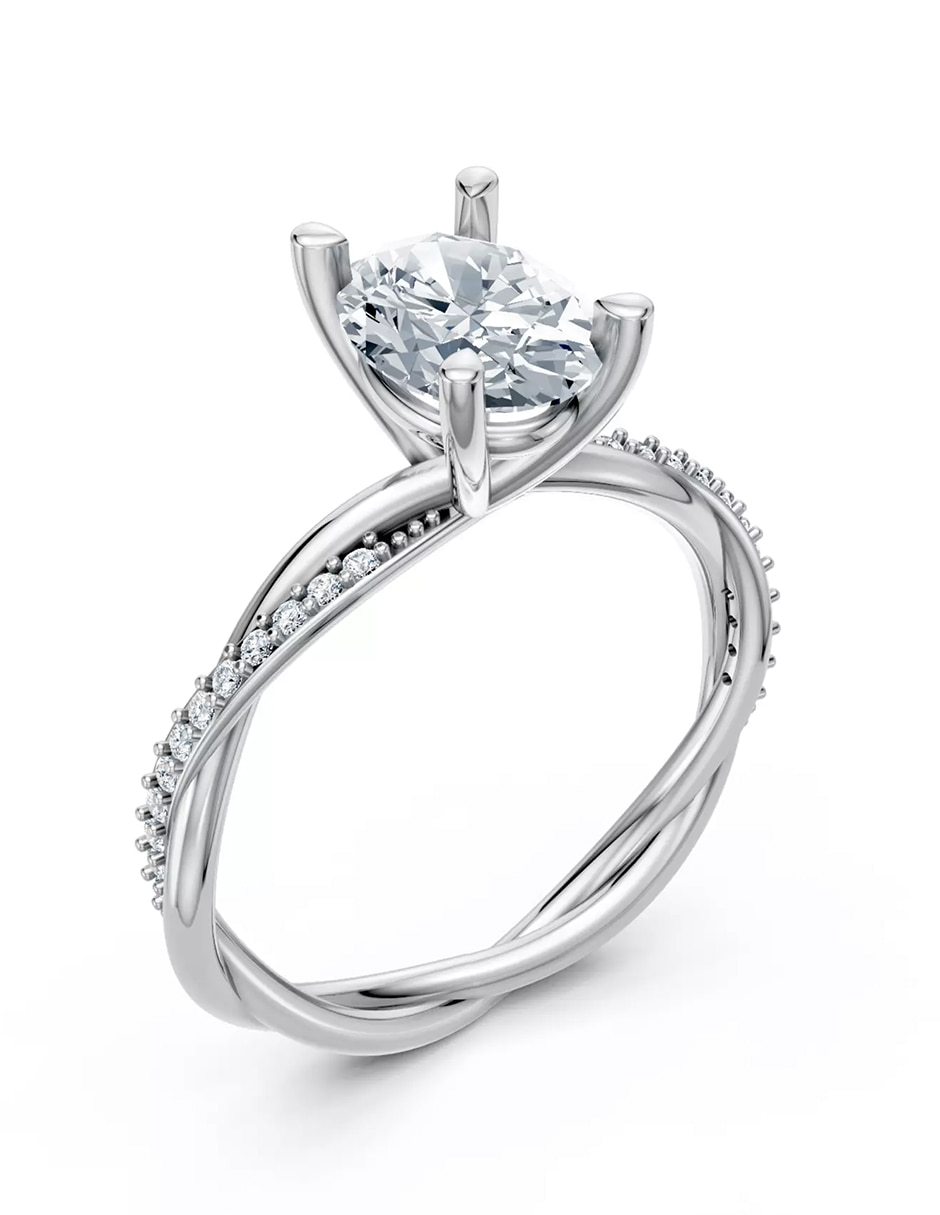 Anillo de compromiso de Oro 18 k zirconia cúbica 5