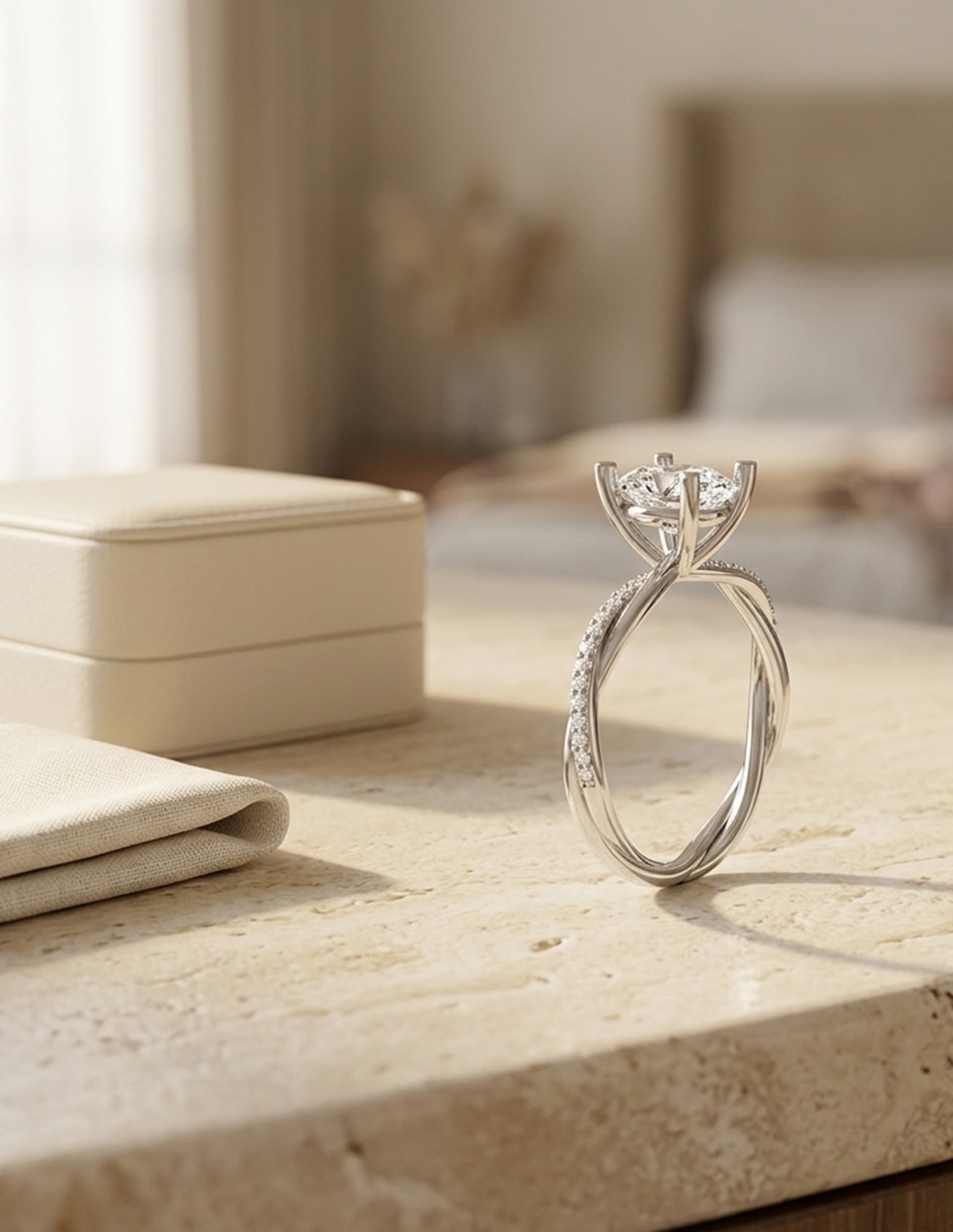 Anillo de compromiso de Oro 18 k zirconia cúbica 7