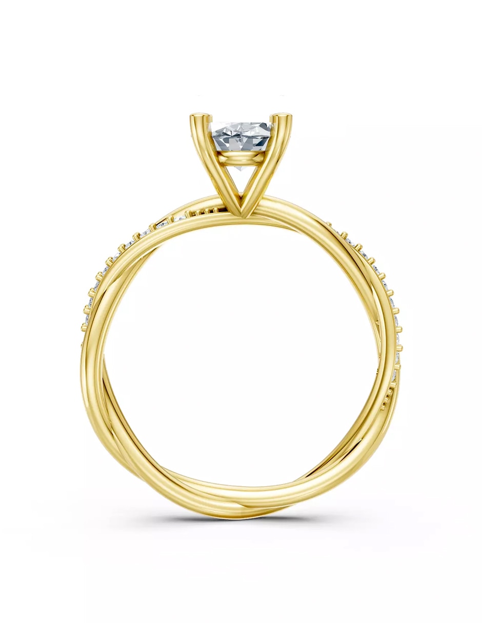 Anillo de compromiso de oro 9 k Amore Mio zirconia cúbica