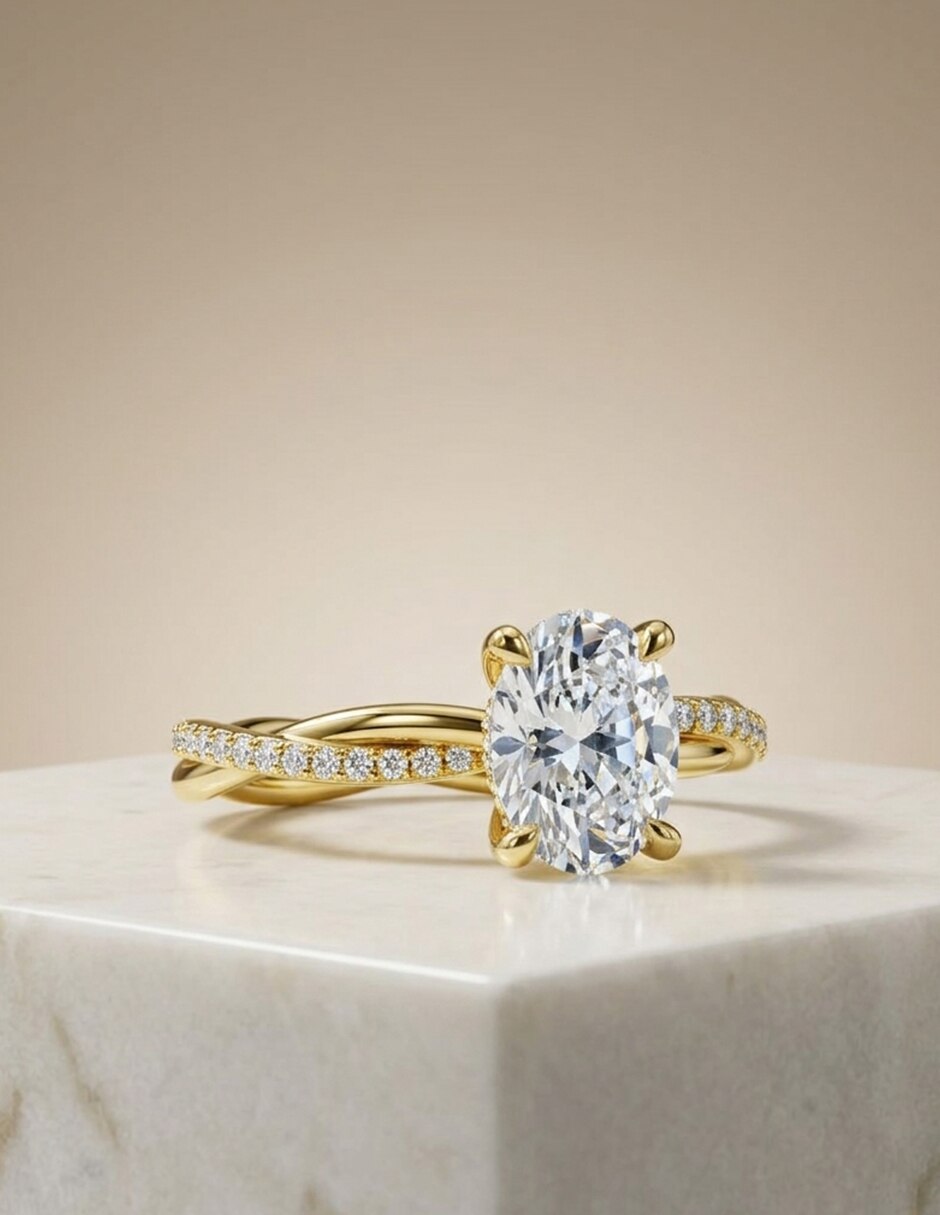 Anillo de compromiso de oro 9 k Amore Mio zirconia cúbica