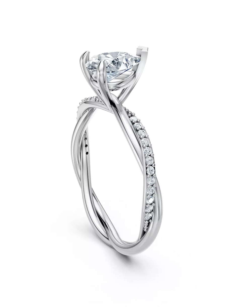 Anillo de compromiso de Oro 18 k zirconia cúbica 3