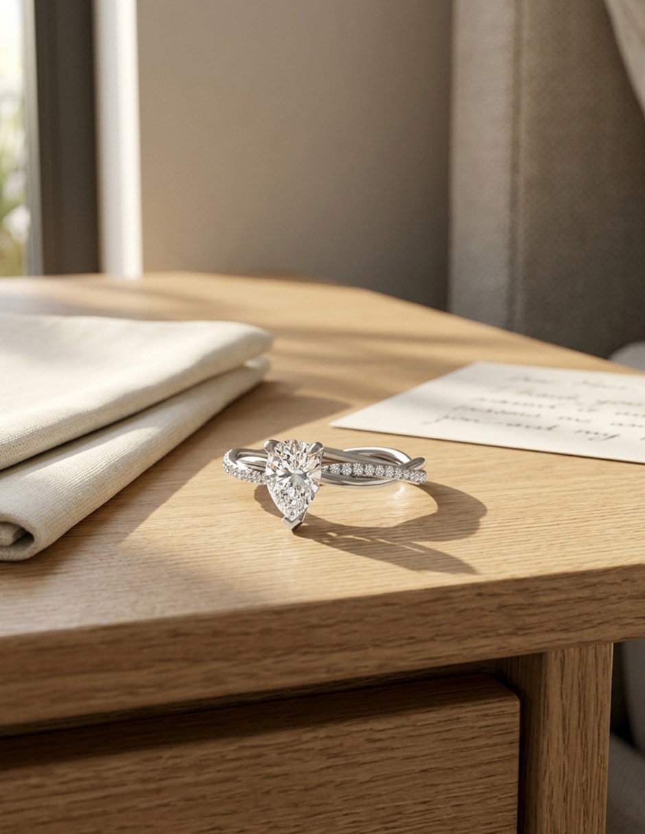 Anillo de compromiso de Oro 18 k zirconia cúbica 4