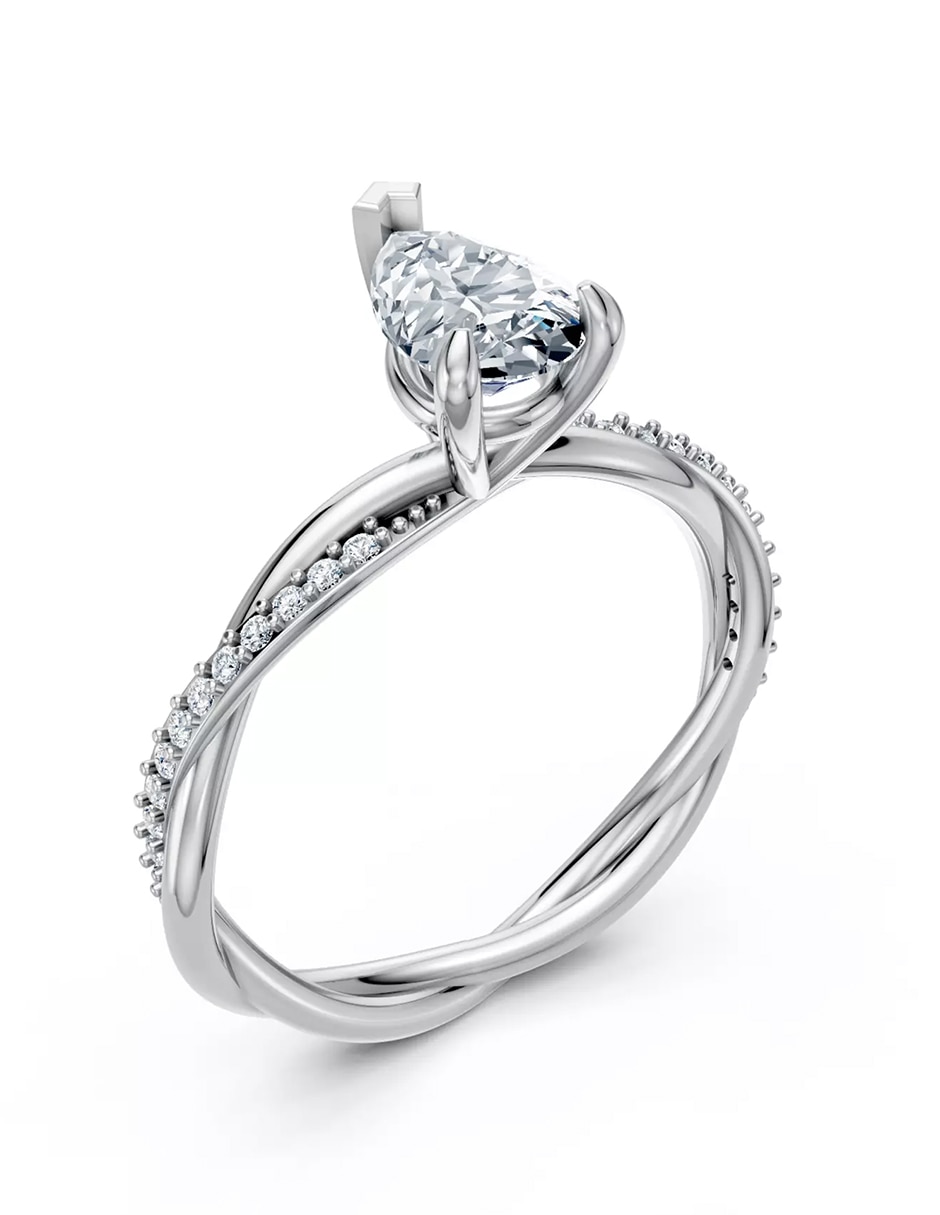 Anillo de compromiso de Oro 18 k zirconia cúbica 5