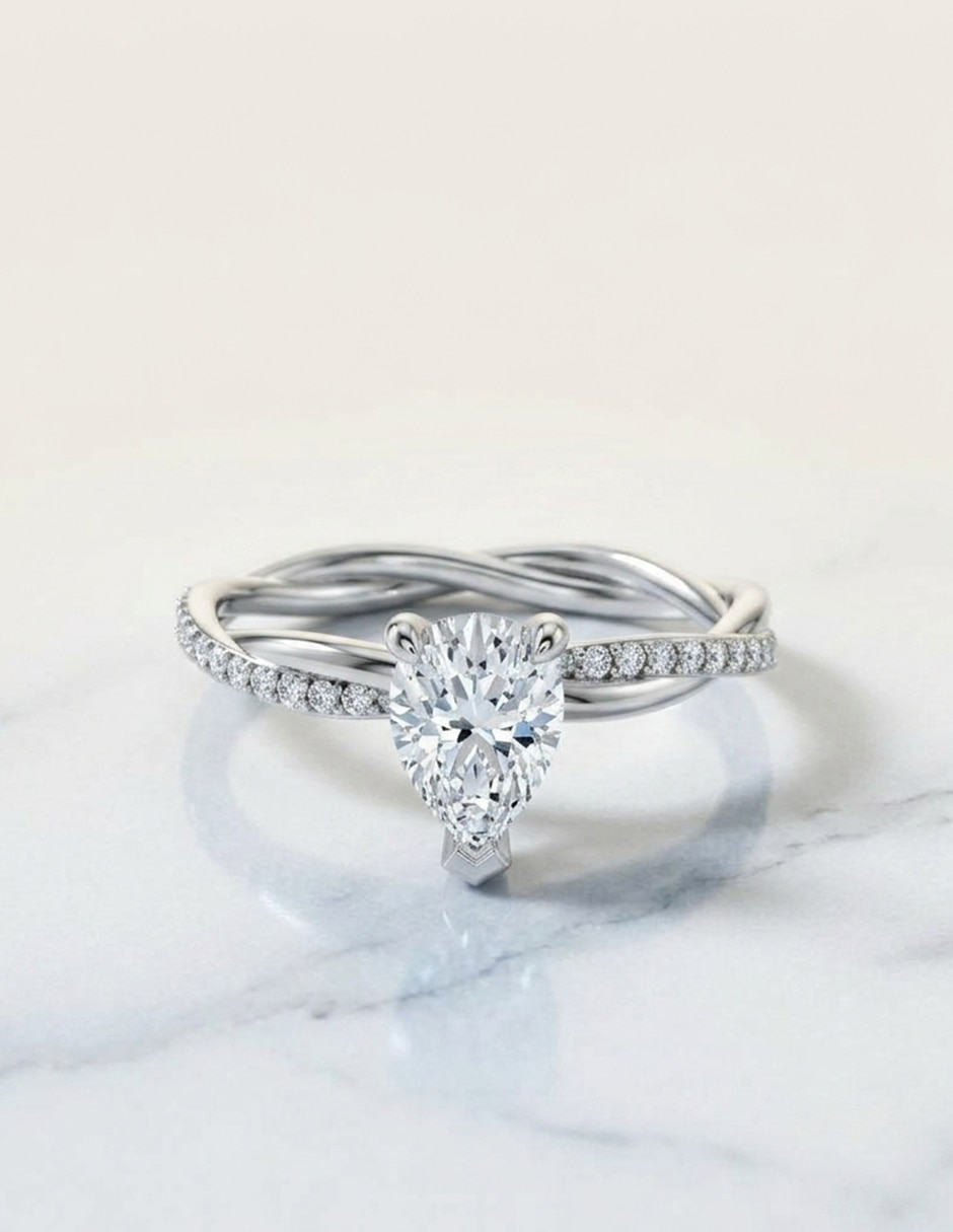 Anillo de compromiso de Oro 18 k zirconia cúbica 7