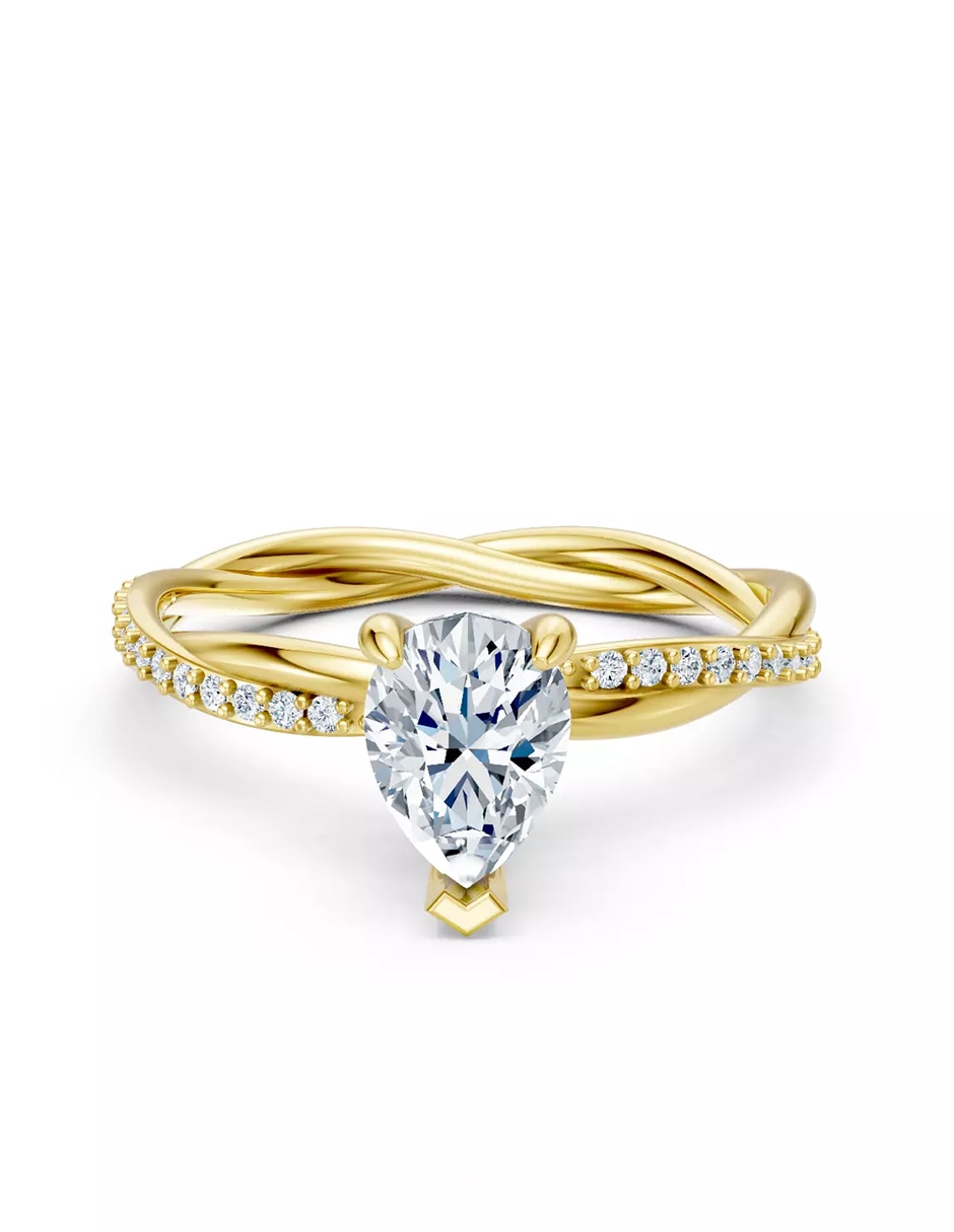 Anillo de compromiso de oro 9 k Amore Mio zirconia cúbica