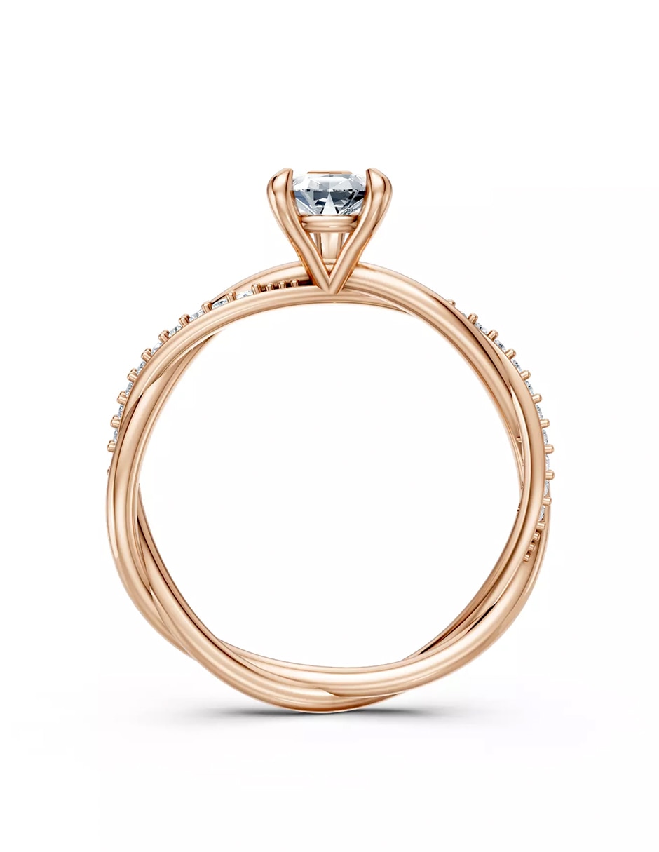 Anillo de compromiso de Oro 9 k zirconia cúbica 2