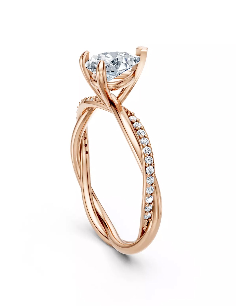 Anillo de compromiso de Oro 9 k zirconia cúbica 4