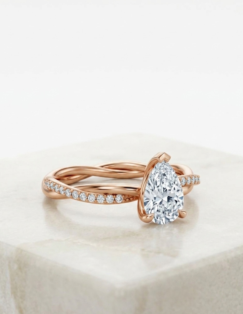 Anillo de compromiso de Oro 9 k zirconia cúbica 5