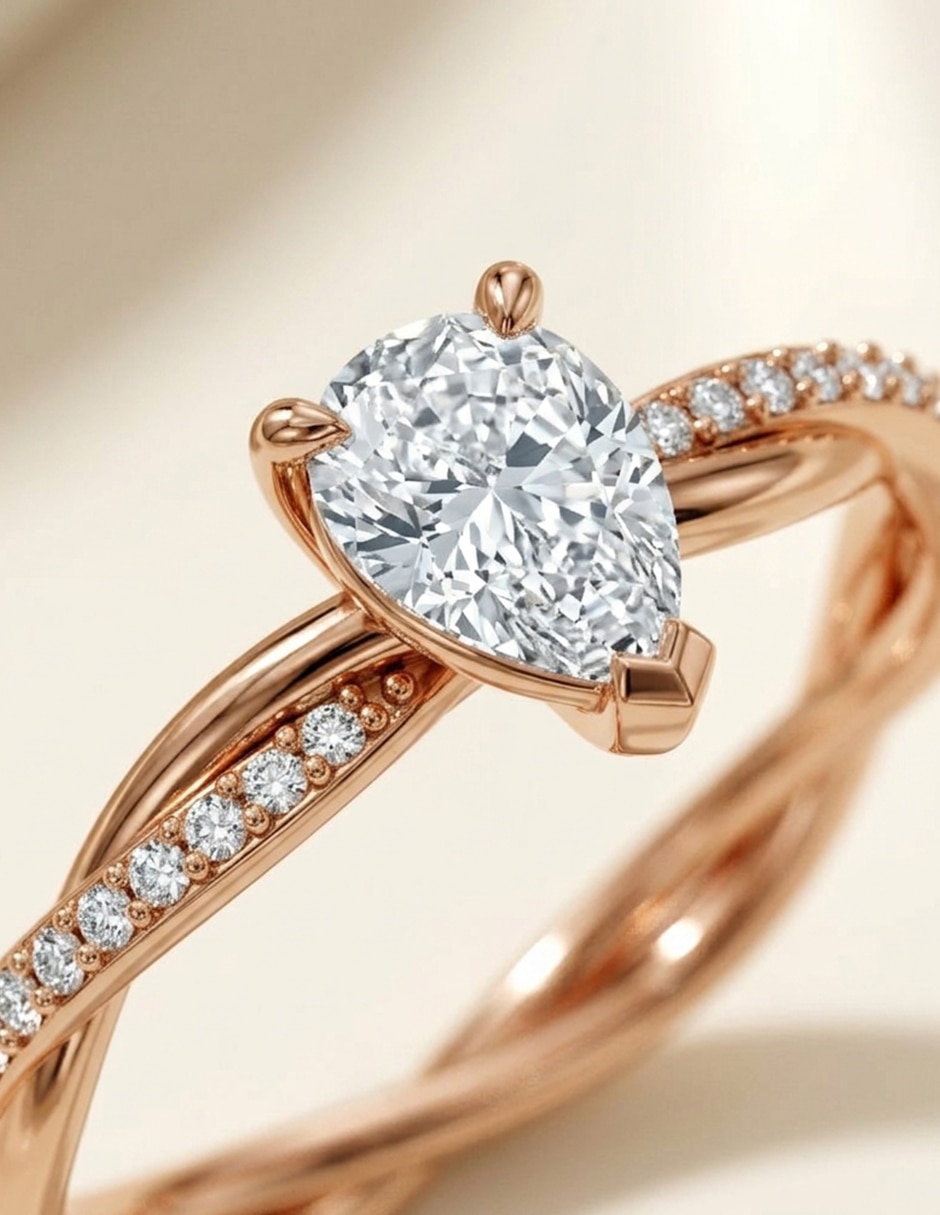 Anillo de compromiso de Oro 9 k zirconia cúbica 8