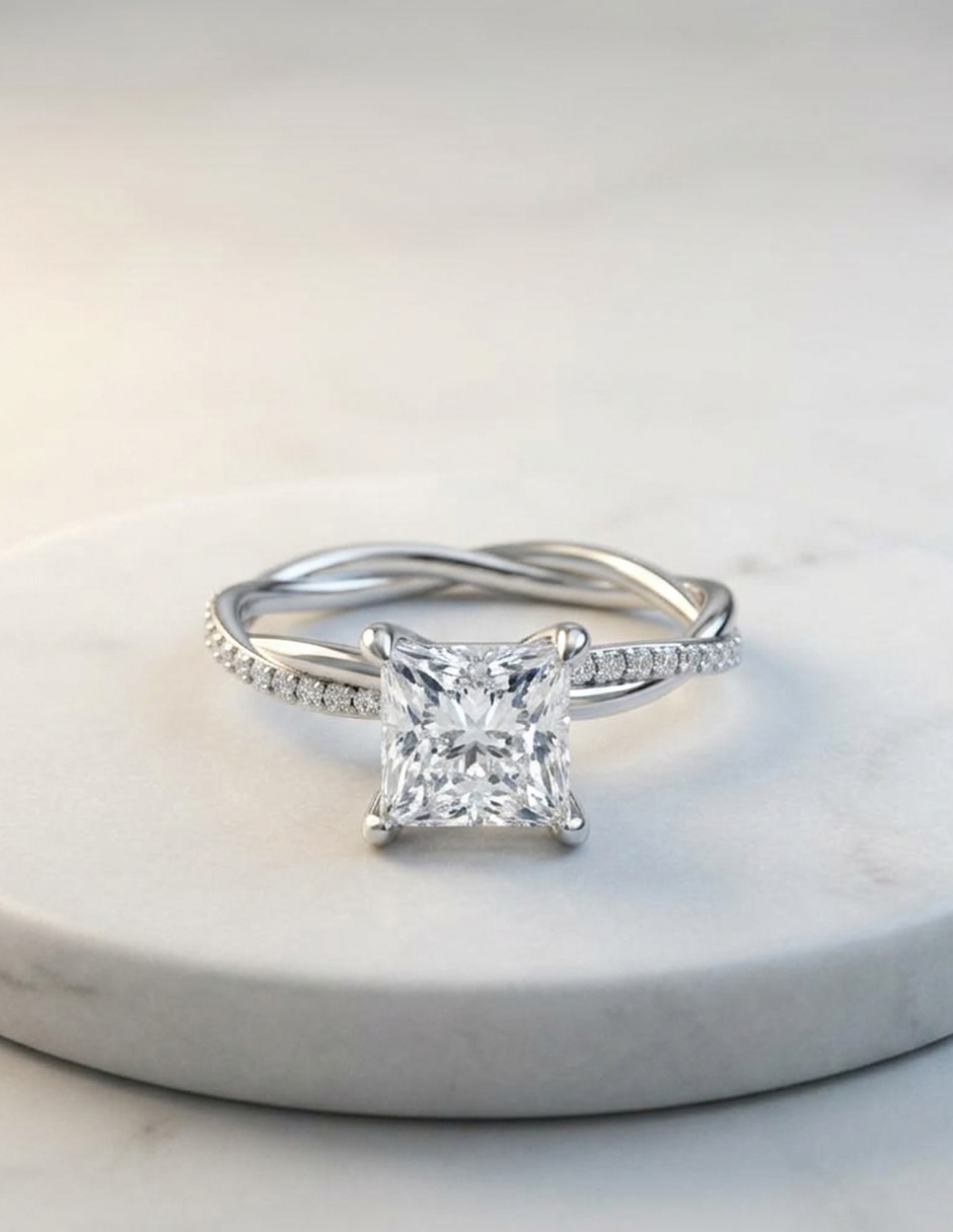 Anillo de compromiso de oro 9 k 7