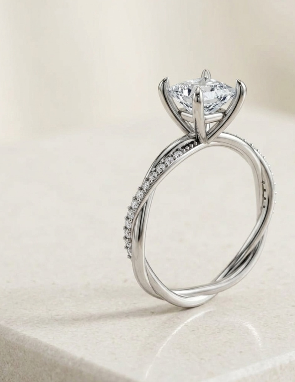 Anillo de compromiso de oro 14 k 8
