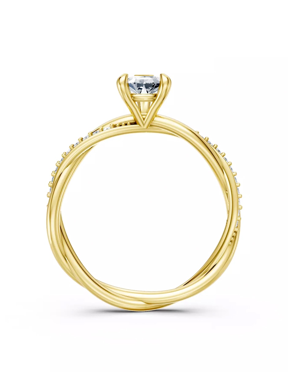 Anillo de compromiso de oro 14 k Amore Mio zirconia cúbica