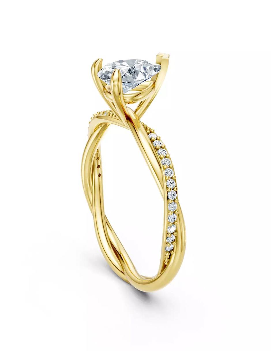 Anillo de compromiso de oro 14 k Amore Mio zirconia cúbica