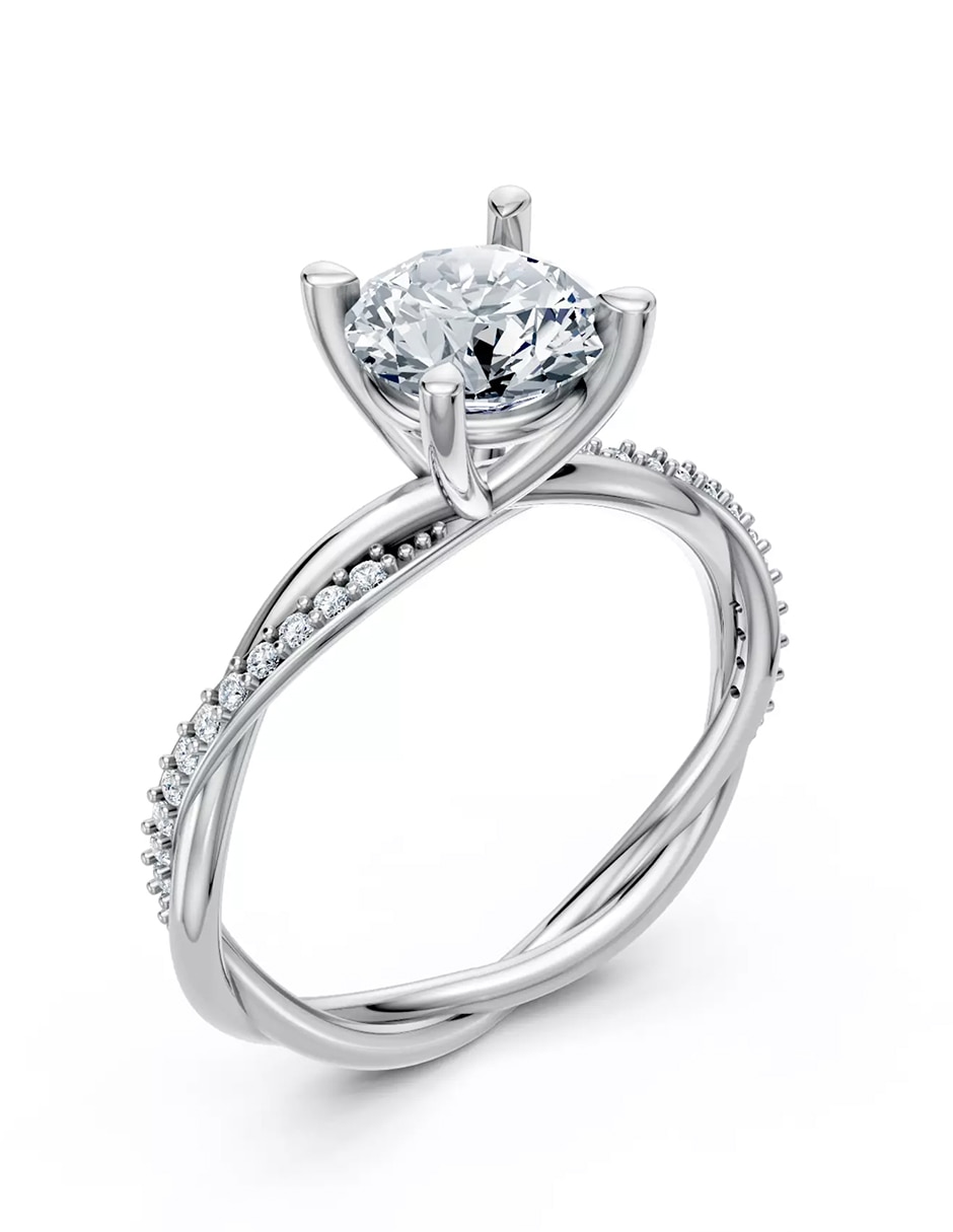 Anillo de compromiso de Oro 9 k zirconia cúbica 5