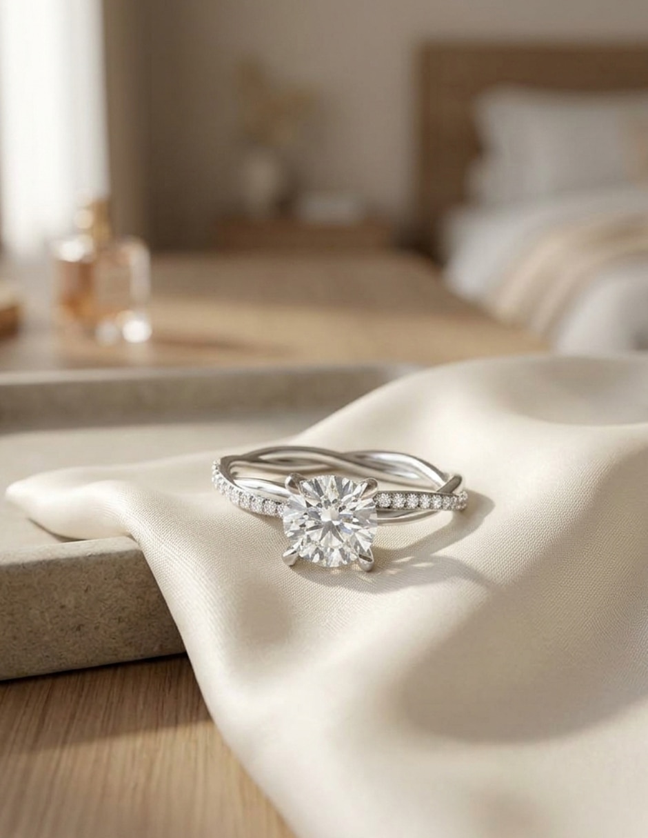 Anillo de compromiso de Oro 9 k zirconia cúbica 6