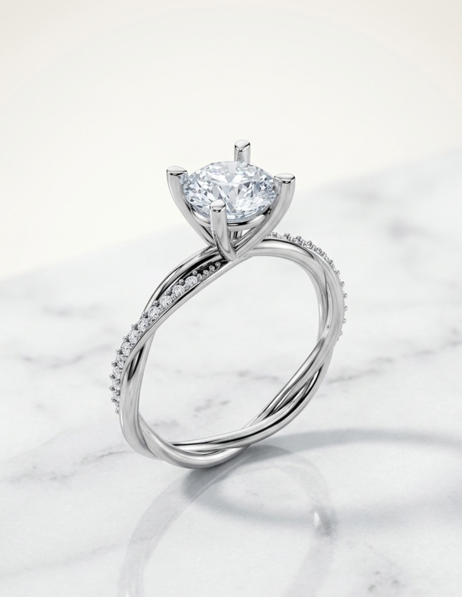 Anillo de compromiso de Oro 9 k zirconia cúbica 8