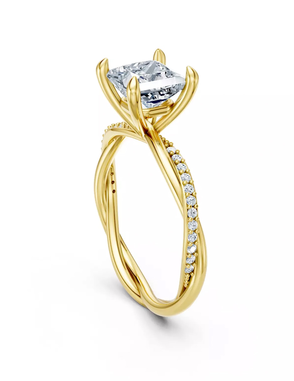 Anillo de compromiso de oro 9 k Amore Mio zirconia cúbica
