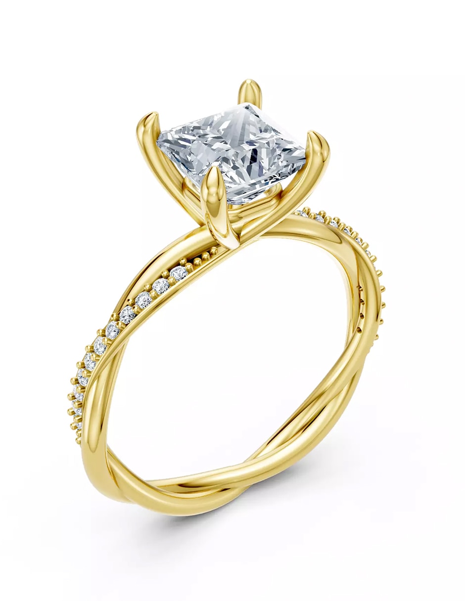 Anillo de compromiso de oro 9 k Amore Mio zirconia cúbica