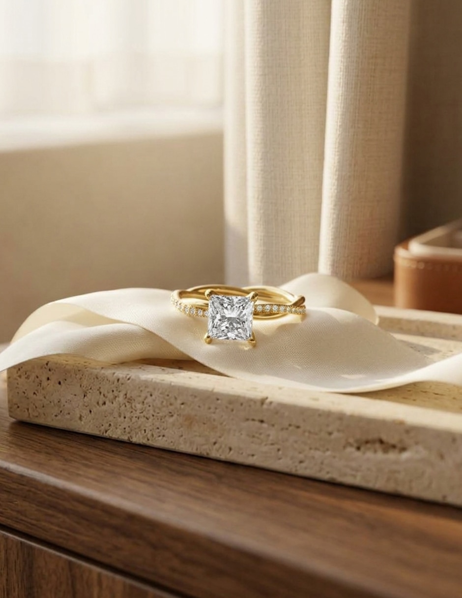 Anillo de compromiso de oro 9 k Amore Mio zirconia cúbica