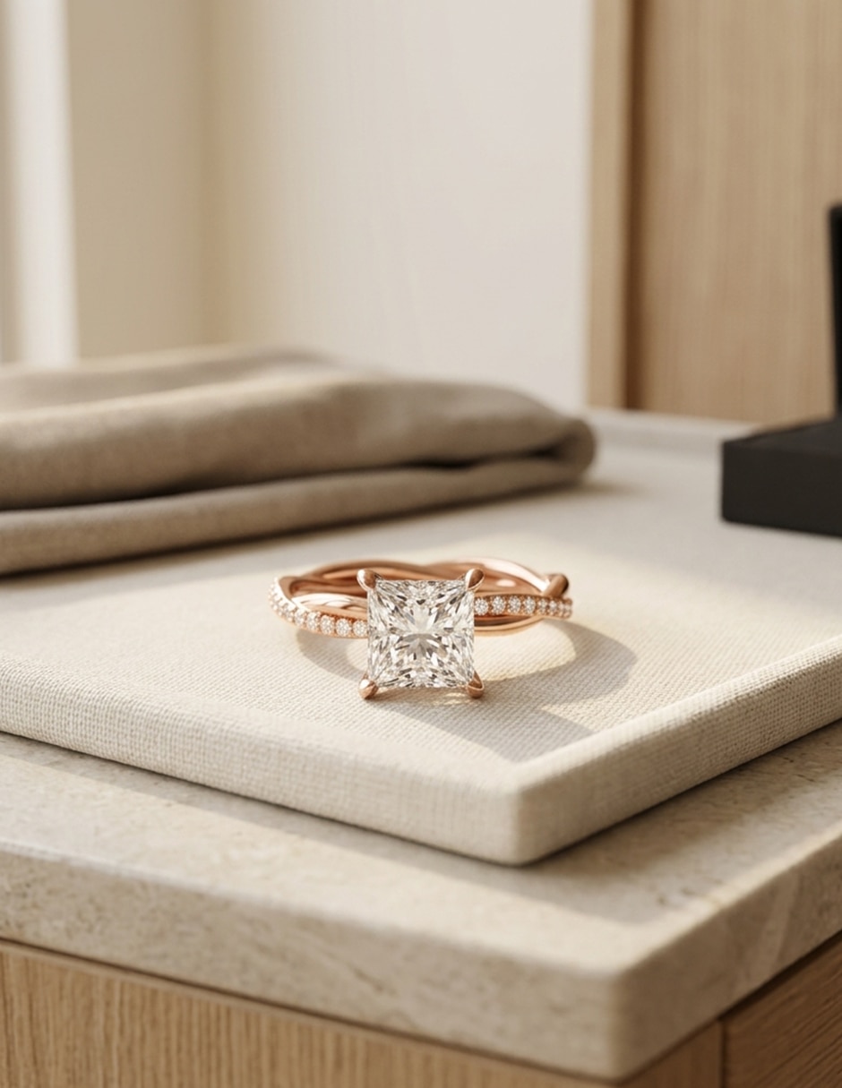 Anillo de compromiso de Oro 14 k zirconia cúbica 7