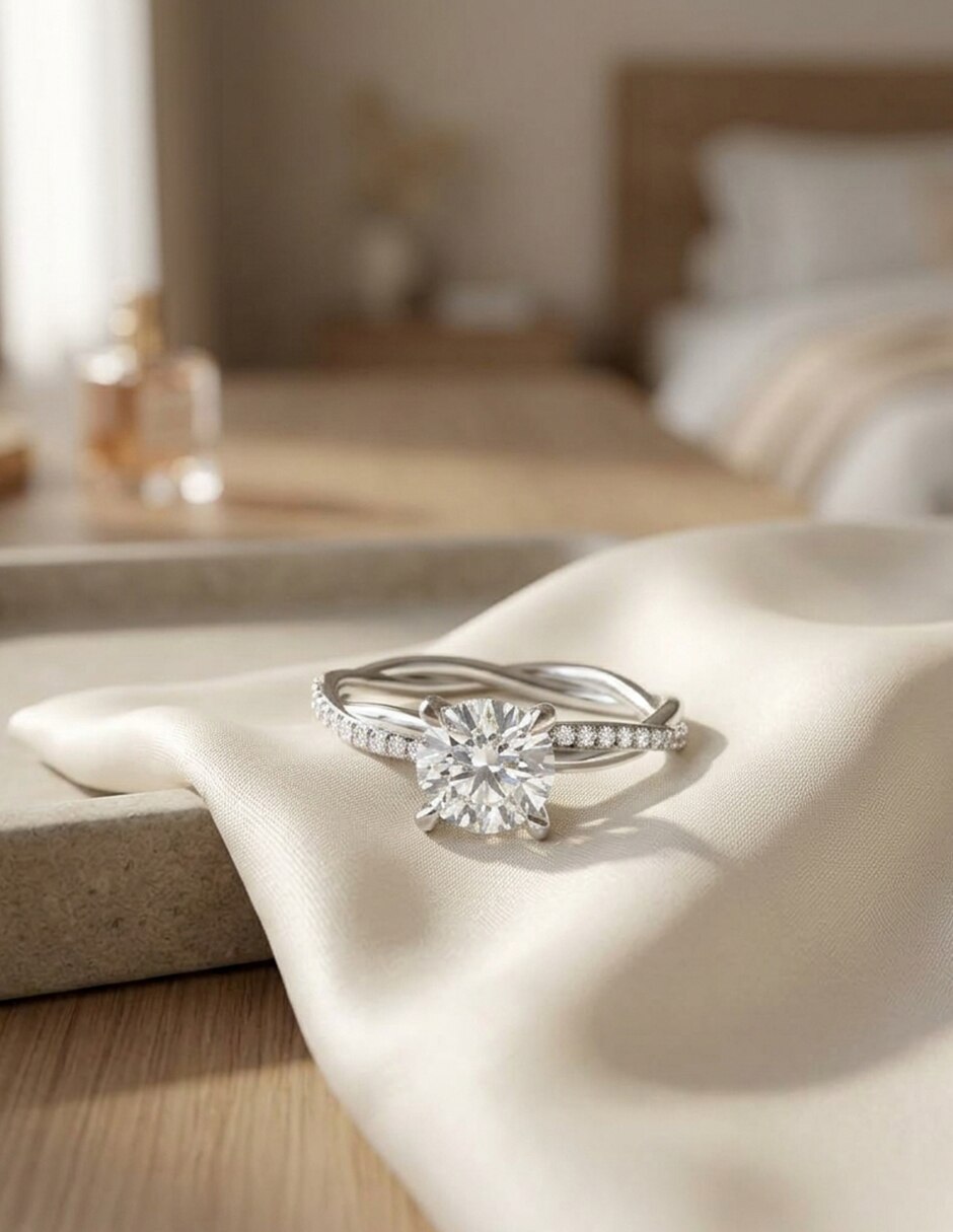 Anillo de compromiso de oro 14 k 6
