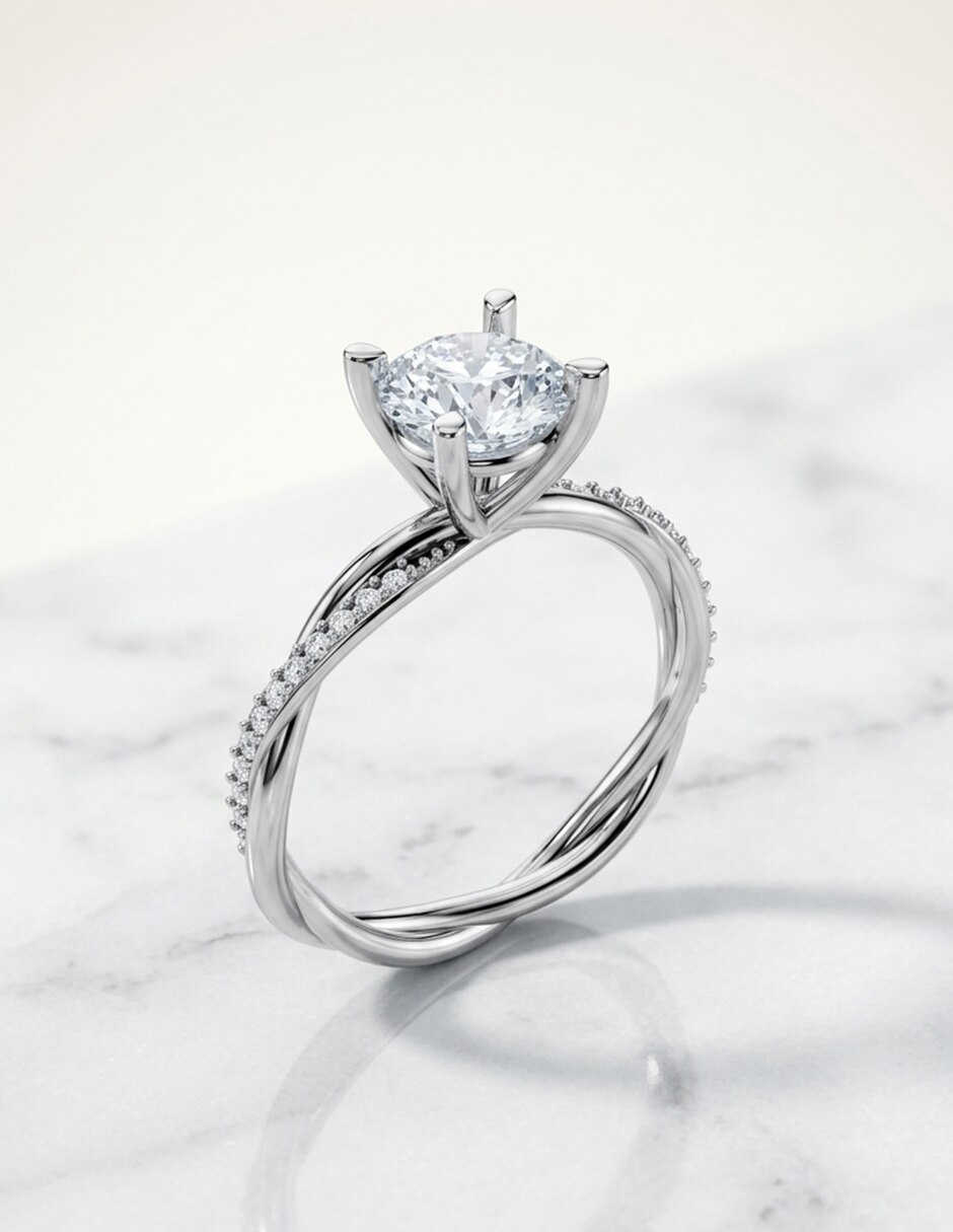 Anillo de compromiso de oro 14 k 8
