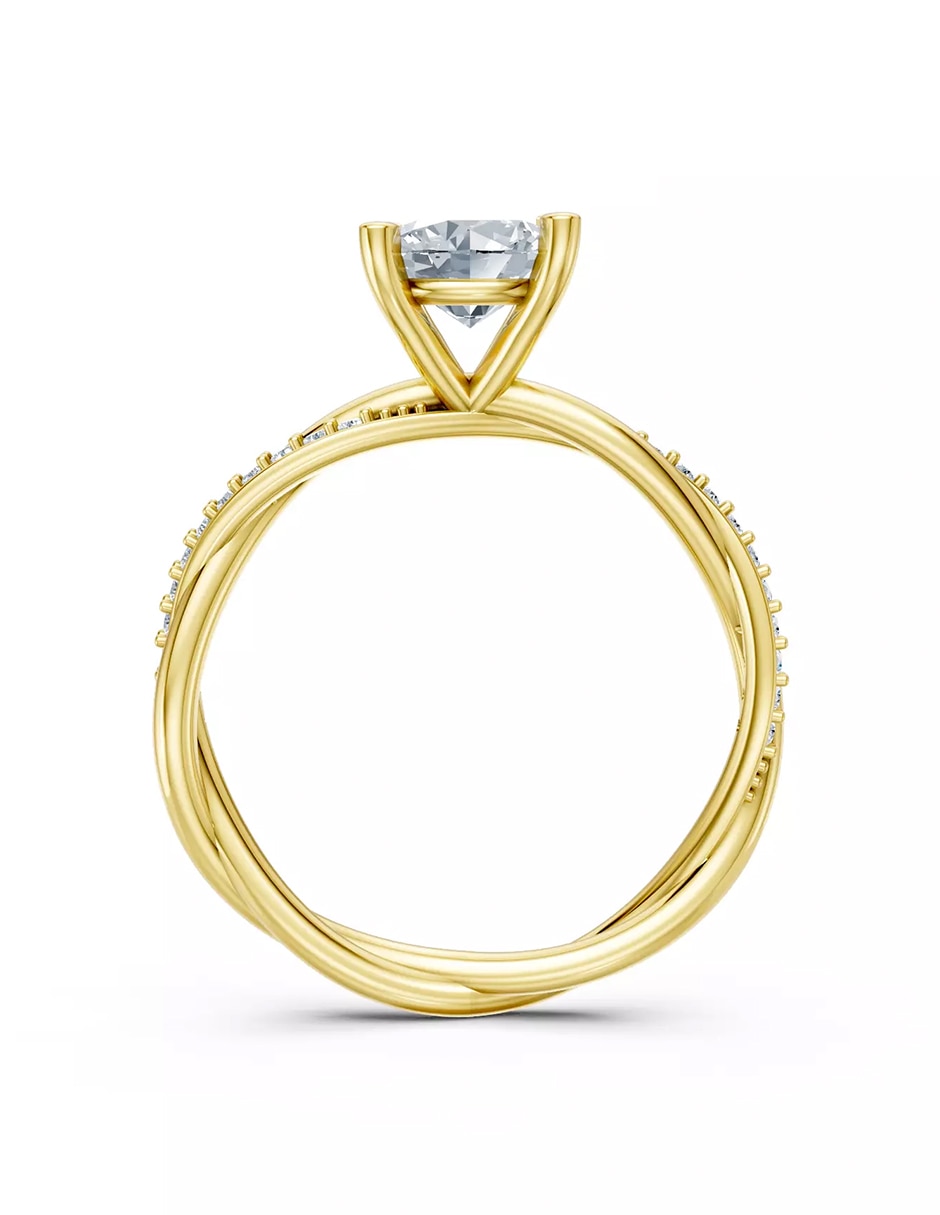 Anillo de compromiso de Oro 9 k zirconia cúbica 2