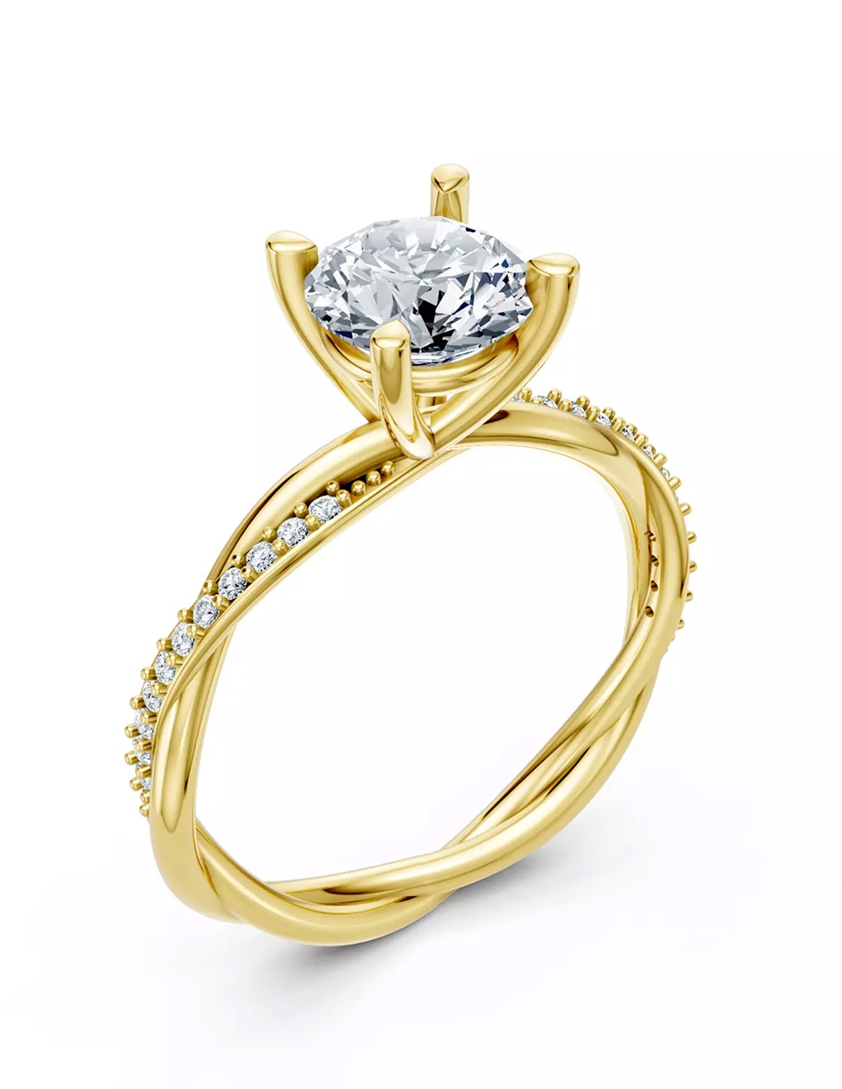 Anillo de compromiso de Oro 9 k zirconia cúbica 5