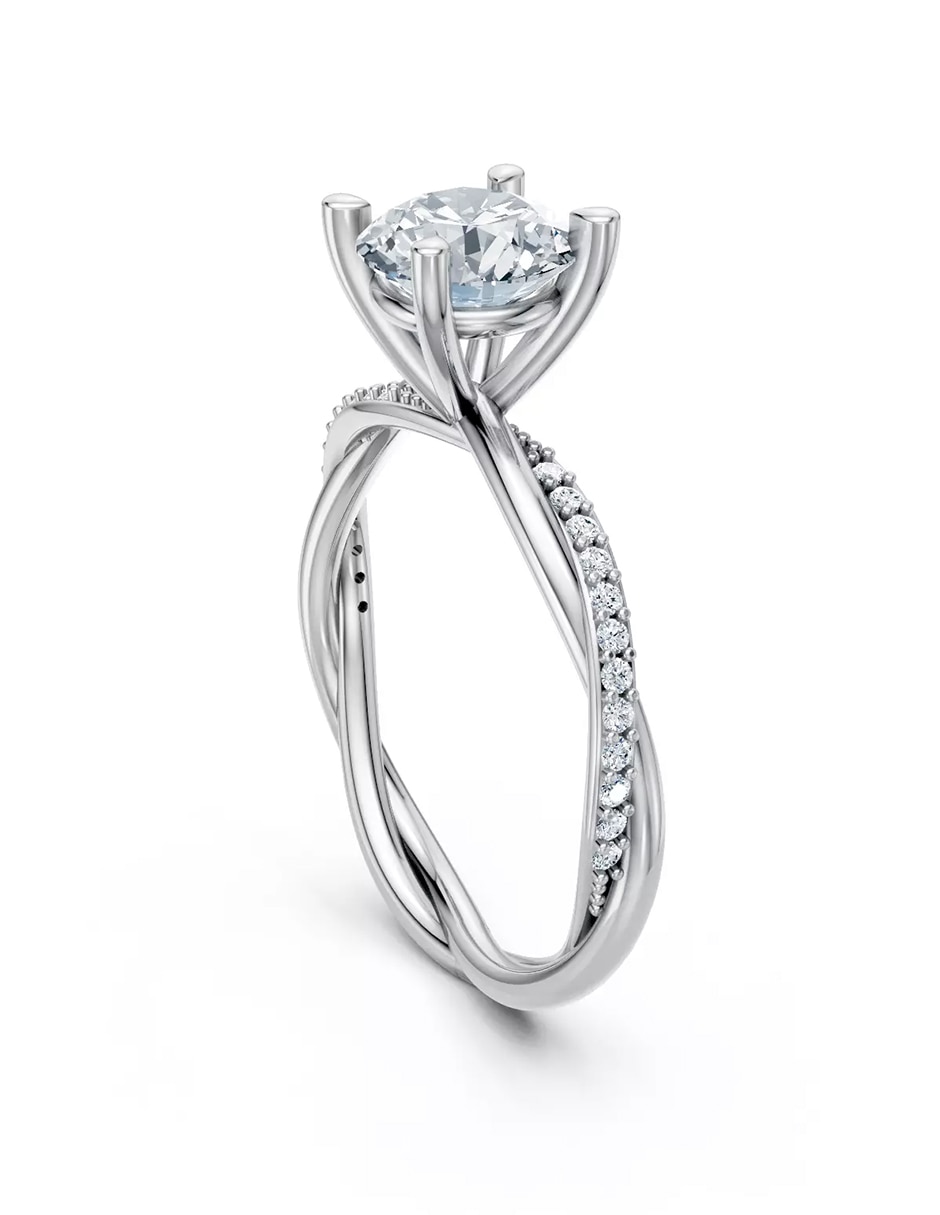 Anillo de compromiso de Oro 18 k zirconia cúbica 4