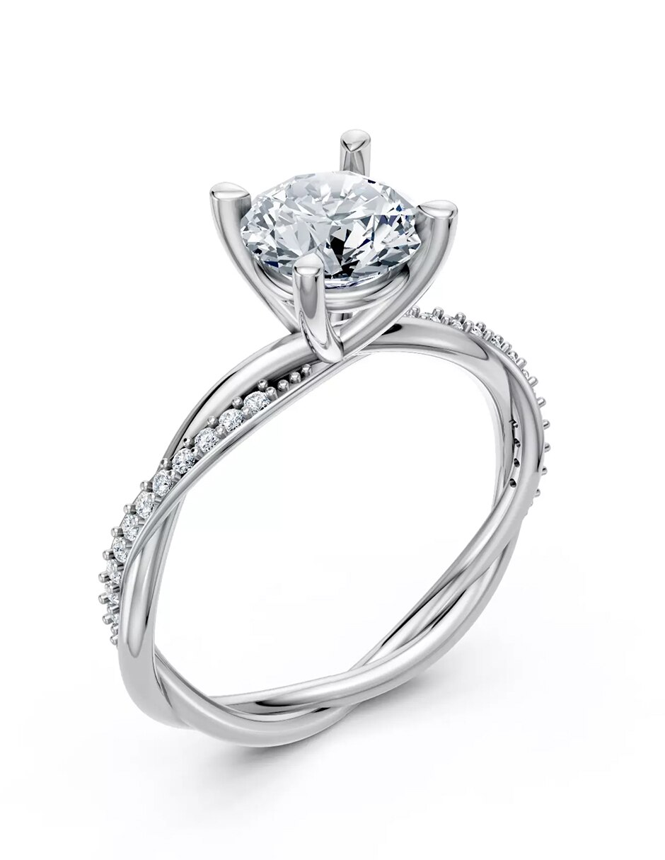 Anillo de compromiso de Oro 18 k zirconia cúbica 5
