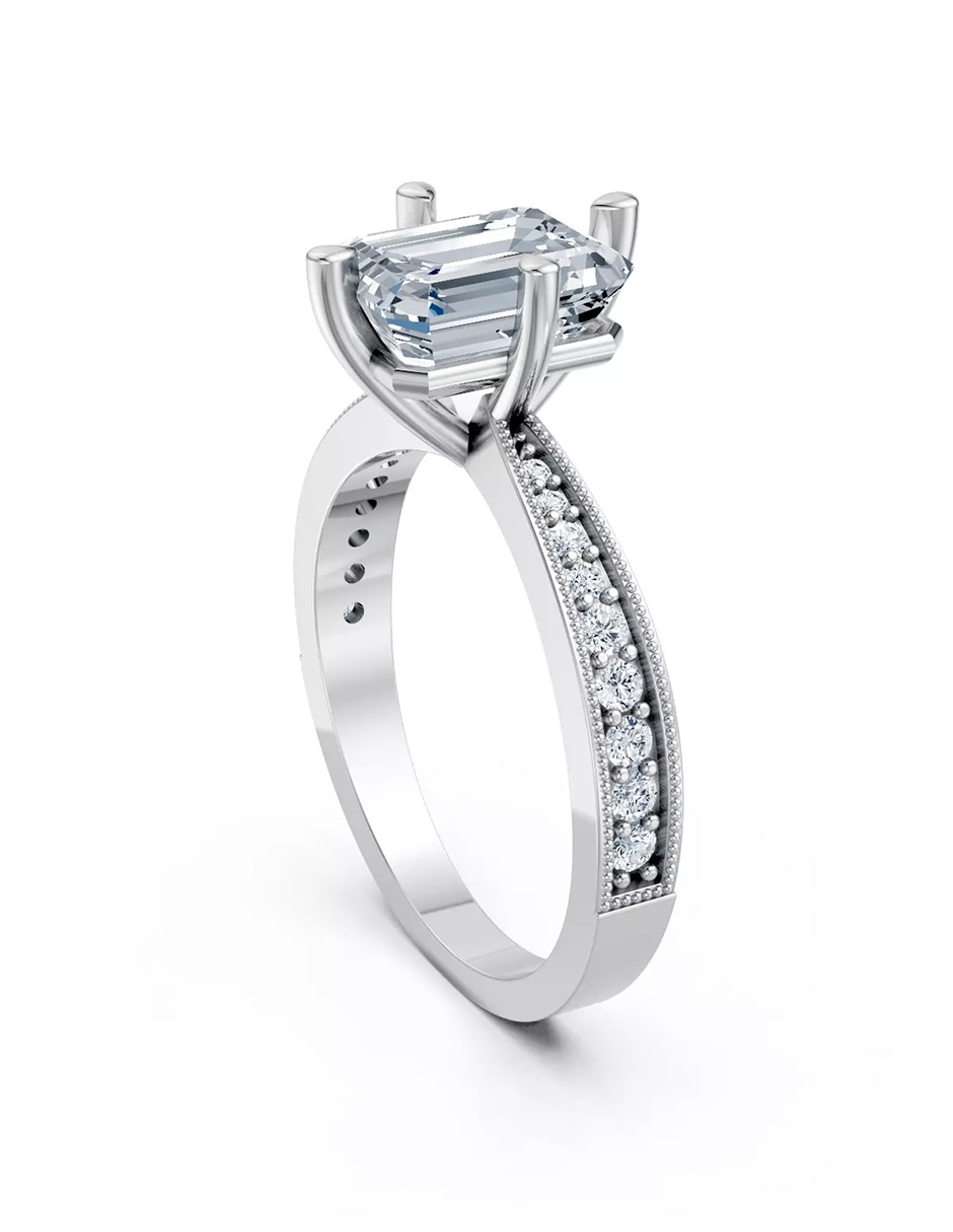 Anillo de compromiso de Oro 14 k zirconia cúbica 3
