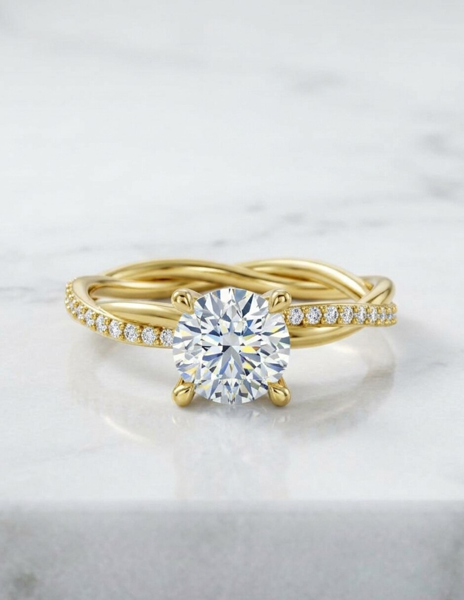 Anillo de compromiso de oro 18 k Amore Mio zirconia cúbica