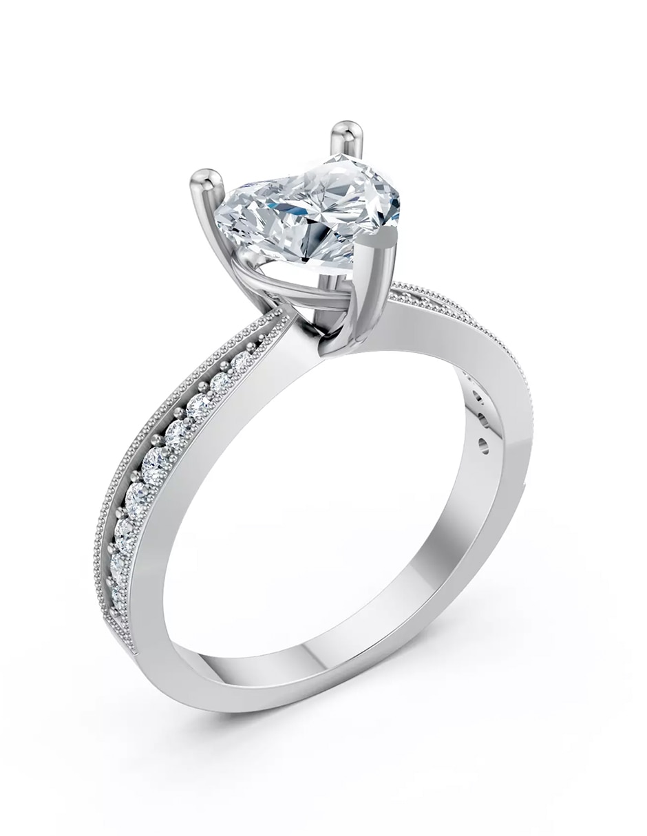 Anillo de compromiso de oro 9 k zirconia cúbica 4